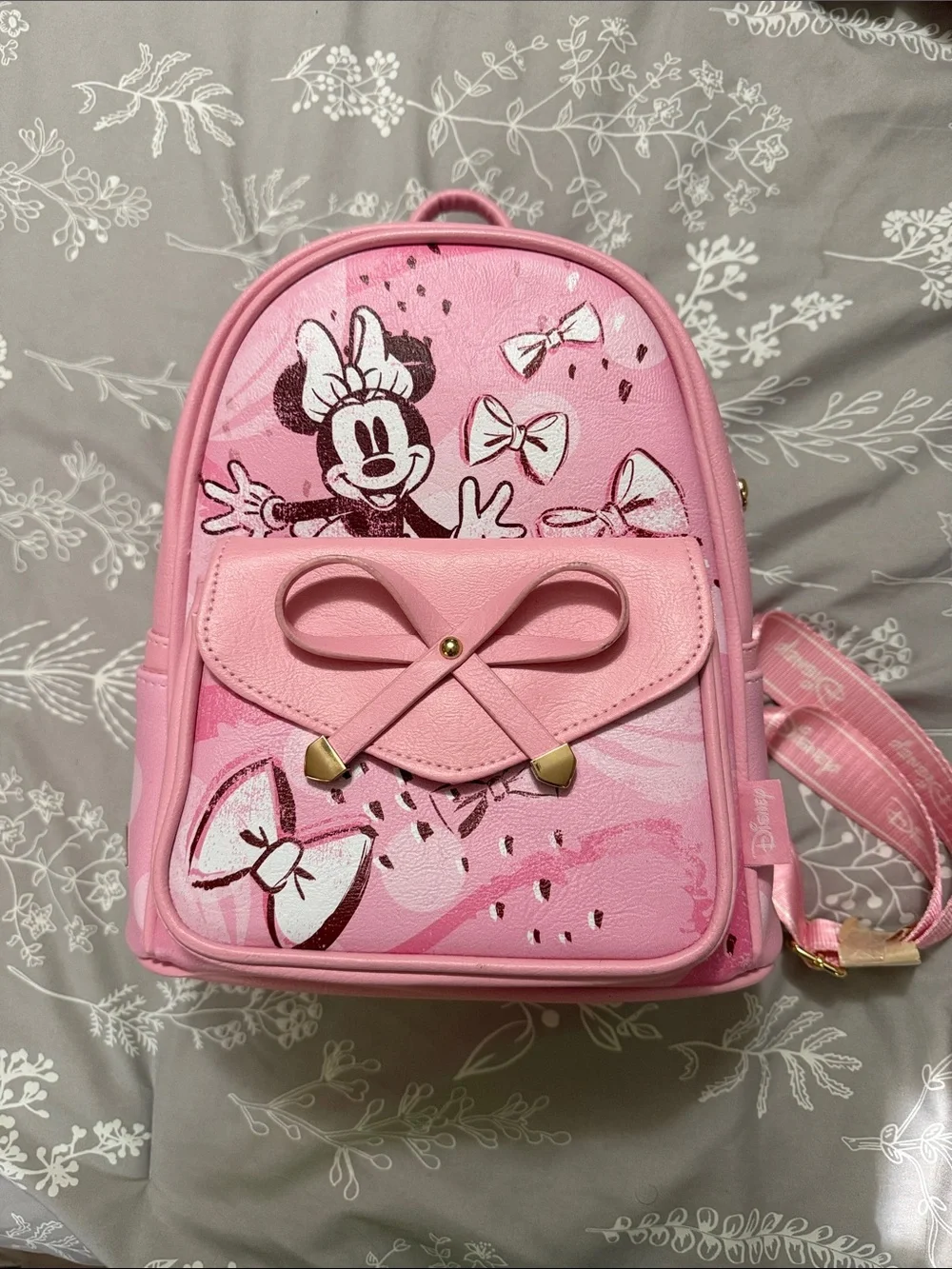 Disney Pink Minnie Mouse Kids Backpack with Bow Detail